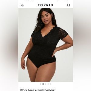 NWT Torrid black lace body suit size 2